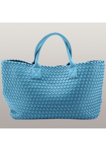 Grand Boulevard Woven Large Tote Light Blue