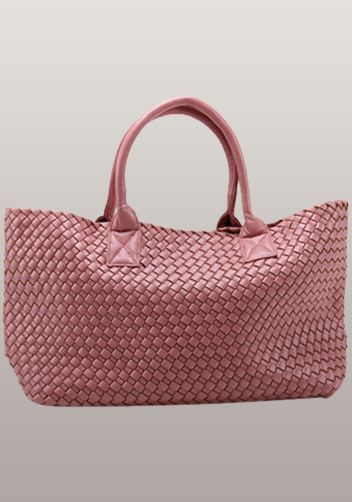 Grand Boulevard Woven Large Tote Pink