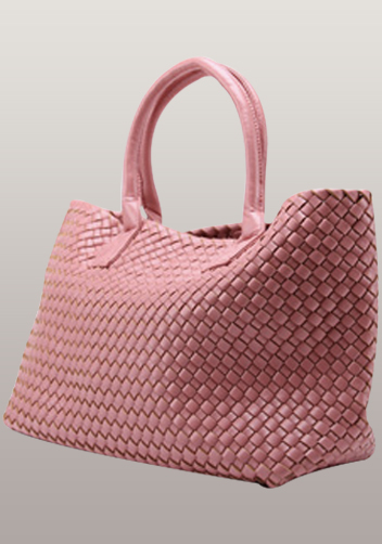 Grand Boulevard Woven Large Tote Pink