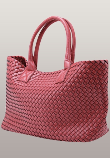 Grand Boulevard Woven Large Tote Red