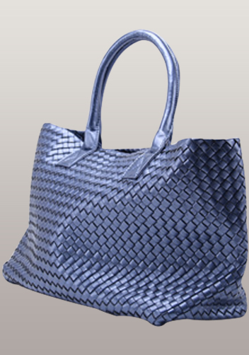 Grand Boulevard Woven Large Tote Shining Blue