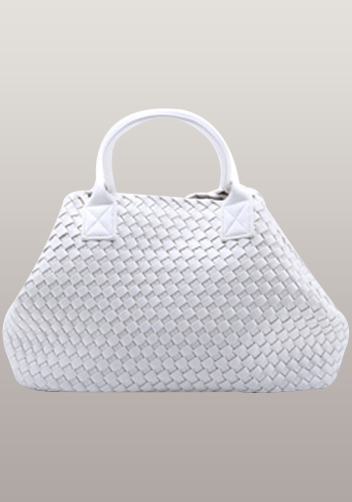 Grand Boulevard Woven Large Tote White