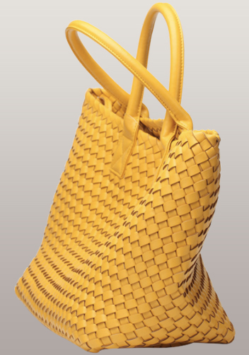 Grand Boulevard Woven Large Tote Yellow