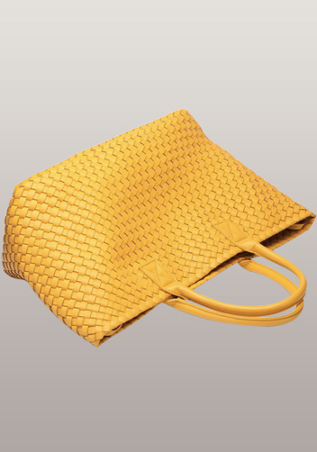 Grand Boulevard Woven Large Tote Yellow