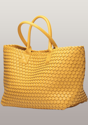 Grand Boulevard Woven Large Tote Yellow