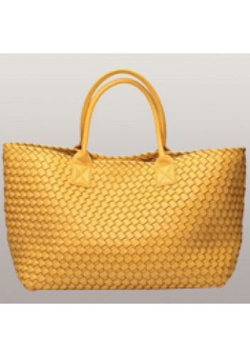 Grand Boulevard Woven Large Tote Yellow