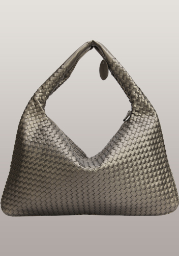 La Scalla Woven Hobo Dark Grey