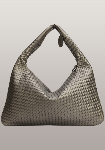 La Scalla Woven Hobo Grey Silver