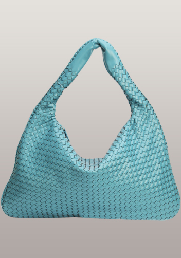 La Scalla Woven Hobo Light Blue