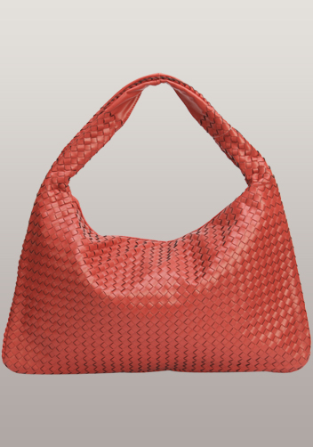 La Scalla Woven Hobo Red