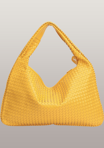 La Scalla Woven Hobo Yellow