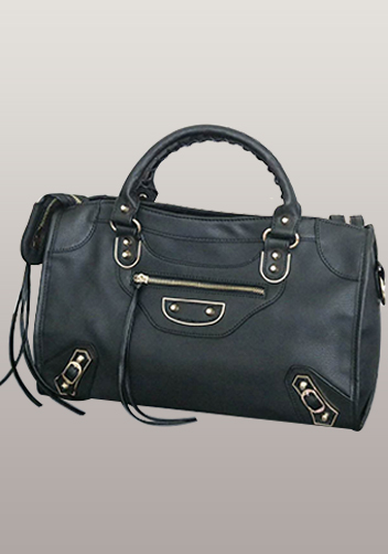 The Route 66 Faux Leather Large Bag Black