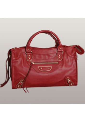 The Route 66 Faux Leather Large Bag Red