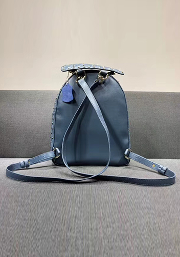 Rockstar Leather Backpack Blue