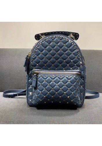 Rockstar Leather Backpack Blue