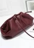 Dina Leather Clutch Shoulder Bag Burgundy