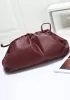 Dina Leather Clutch Shoulder Bag Burgundy