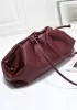 Dina Leather Clutch Shoulder Bag Burgundy