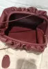 Dina Leather Clutch Shoulder Bag Burgundy