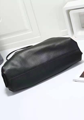 Dina Leather Large Clutch Shoulder Bag Black