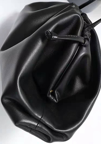 Dina Leather Large Clutch Shoulder Bag Black