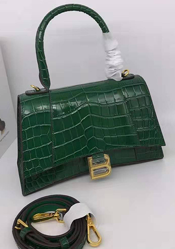 Bonnie Croc Leather Shoulder Bag Green