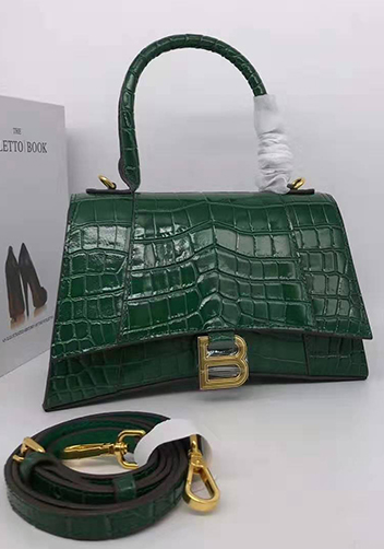 Bonnie Croc Leather Shoulder Bag Green