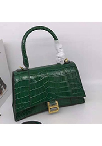 Bonnie Croc Leather Shoulder Bag Green