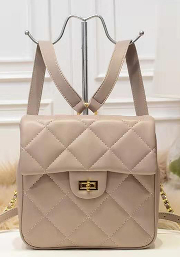 Cristina Leather Backpack Beige