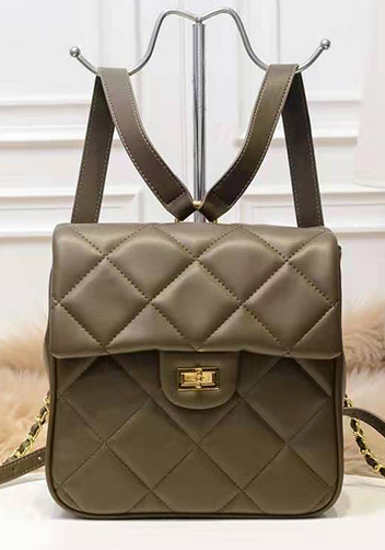 Cristina Leather Backpack Khaki