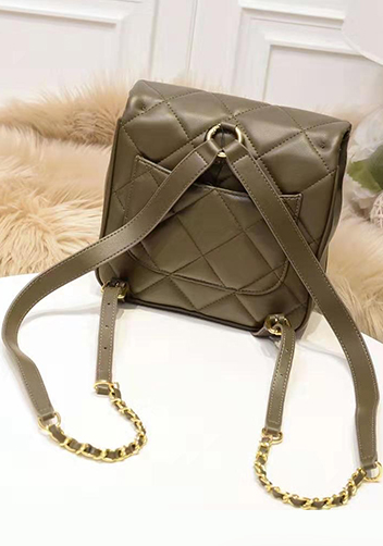 Cristina Leather Backpack Khaki