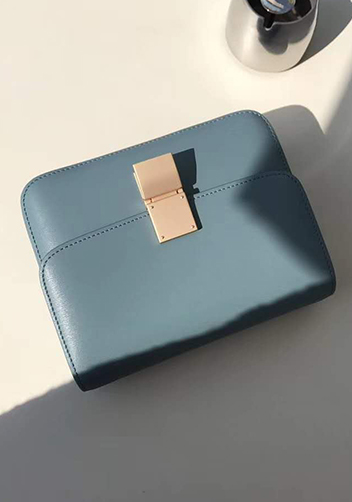 Martha Classic Leather Bag Blue