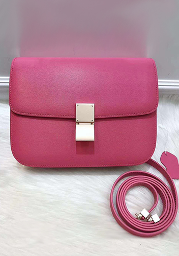 Martha Classic Leather Bag Hot Pink