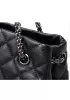 Adele Leather Shoulder Tote Bag Black