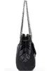 Adele Leather Shoulder Tote Bag Black