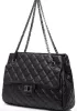 Adele Leather Shoulder Tote Bag Black