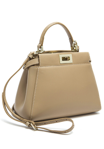 Carrie Smooth Leather Mini Bag Beige