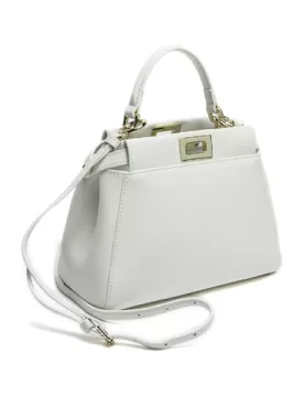 Carrie Smooth Leather Mini Bag White