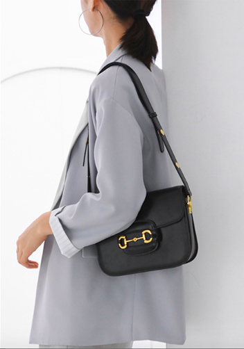 Alicia Leather Shoulder Bag Black