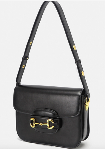 Alicia Leather Shoulder Bag Black