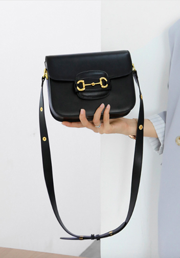 Alicia Leather Shoulder Bag Black