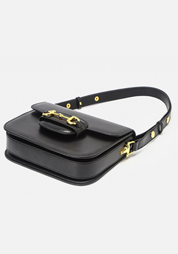 Alicia Leather Shoulder Bag Black