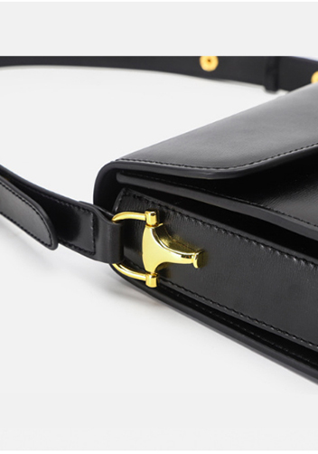 Alicia Leather Shoulder Bag Black