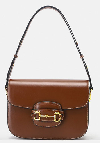 Alicia Leather Shoulder Bag Brown