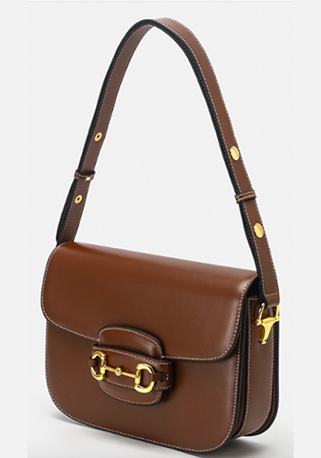 Alicia Leather Shoulder Bag Brown