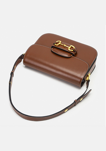 Alicia Leather Shoulder Bag Brown