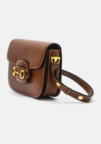 Alicia Leather Shoulder Bag Brown