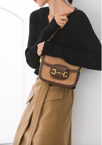 Alicia Leather Shoulder Bag Suede