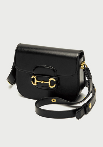 Alicia Vegan Leather Shoulder Bag Black