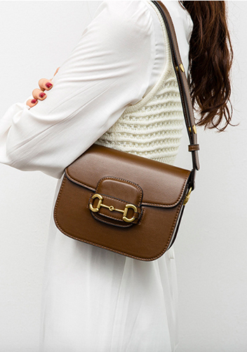 Alicia Vegan Leather Shoulder Bag Brown